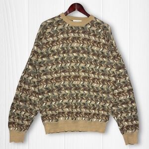 Tricots St Raphael Bloomingdales Vintage Geometric Knit Sweater‎ Men's XL